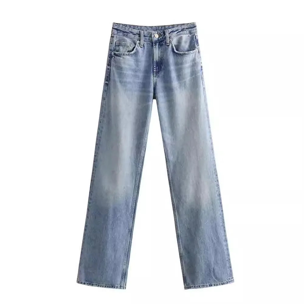 Rechte Hoogte Taille Jeans – Klassiek & Comfortabel