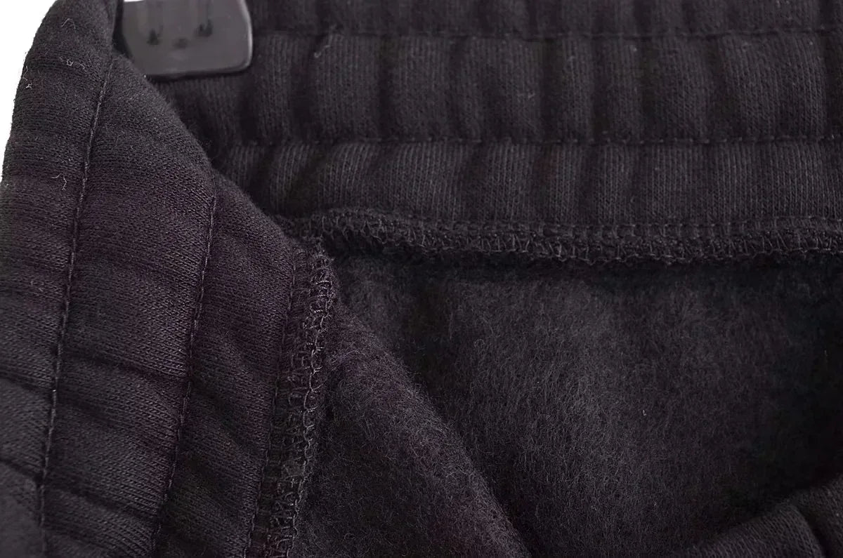 2025 Winter Damesmode Sets 2-delig Fleece Sweatshirt Gevoerd Stretch Bomberjack + Hoge Taille Wilde Vrouwelijke Broek