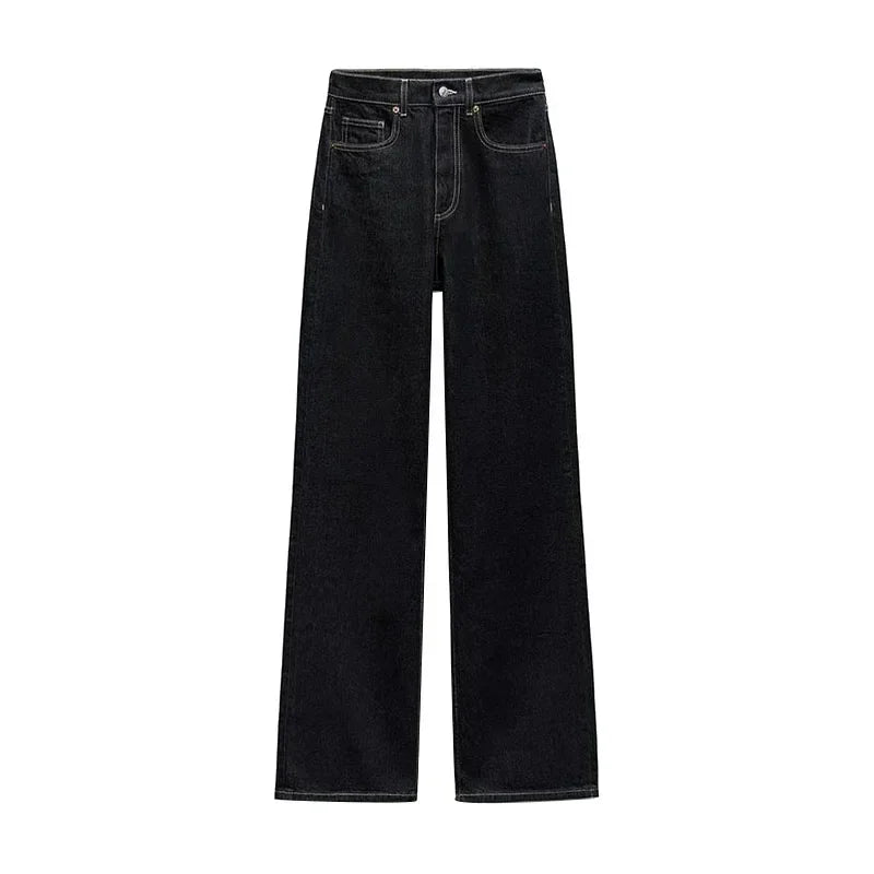 Vintage riem denim jasje broek sets dames revers enkele rij knopen veterjas rechte broek 2026 lente losse dame outfits