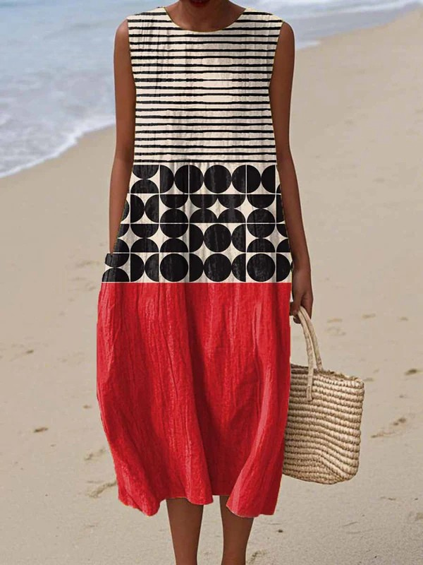 Luchtige en mouwloze zomerjurk