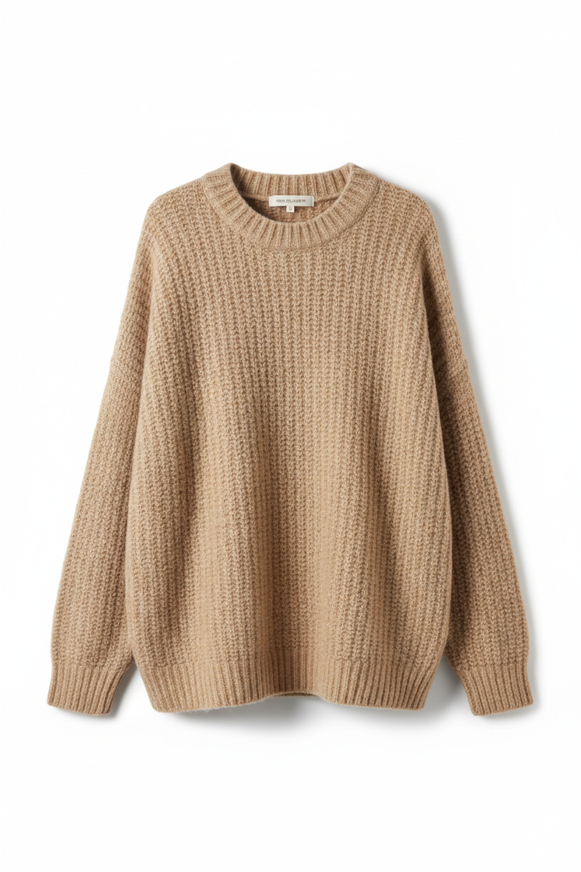 Oversized Knit Trui - Beige